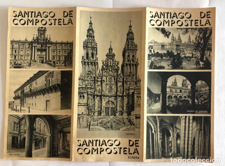 Brochures de tourisme: FOLLETO TURISTICO DESPLEGABLE. SANTIAGO DE COMPOSTELA. TRIPTICO ILUSTRADO. 24X11 CM. VER CONTENIDO