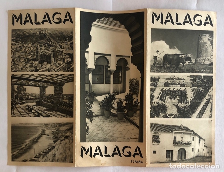Brochures de tourisme: FOLLETO TURISTICO DESPLEGABLE. MALAGA. TRIPTICO ILUSTRADO. 24X11 CM. VER CONTENIDO.