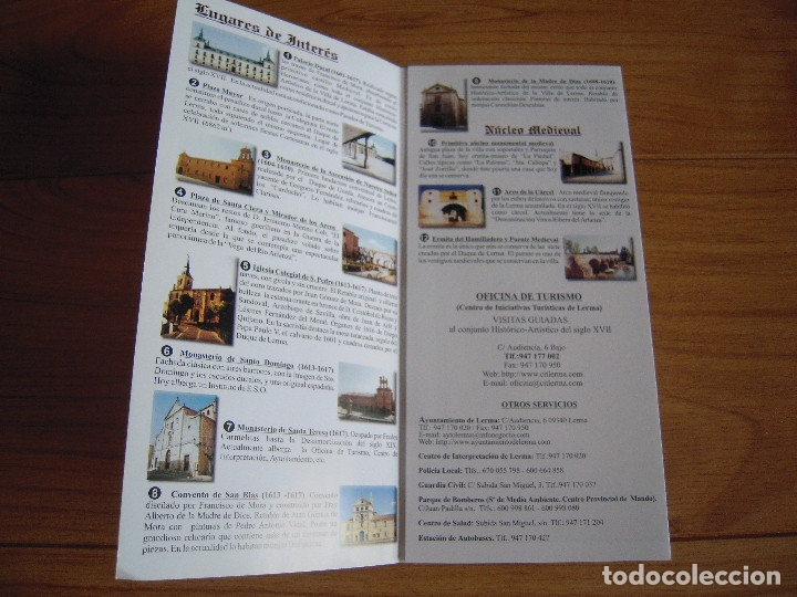 Folletos de turismo: Tr&iacute;ptico Plano Gu&iacute;a de Lerma - Foto 3