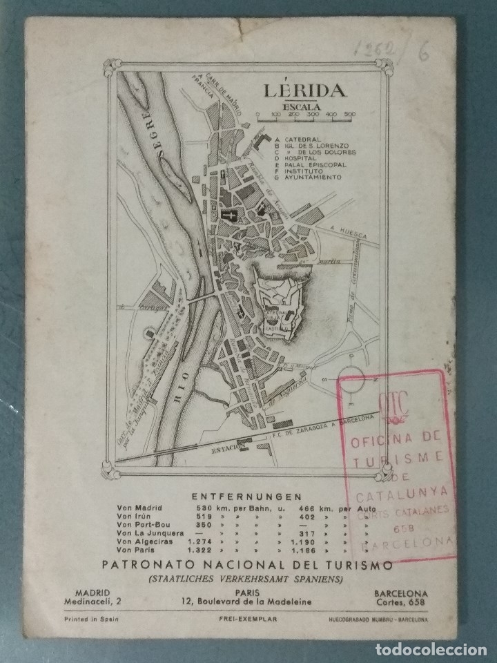 Tourismusbrosch&uuml;ren: FOLLETO TURISTICO LERIDA REPUBLICA ESPA&Ntilde;OLA EN ALEM&Aacute;N,.