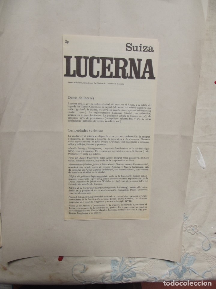 Folletos de turismo: LUCERNA SUIZA - Foto 3