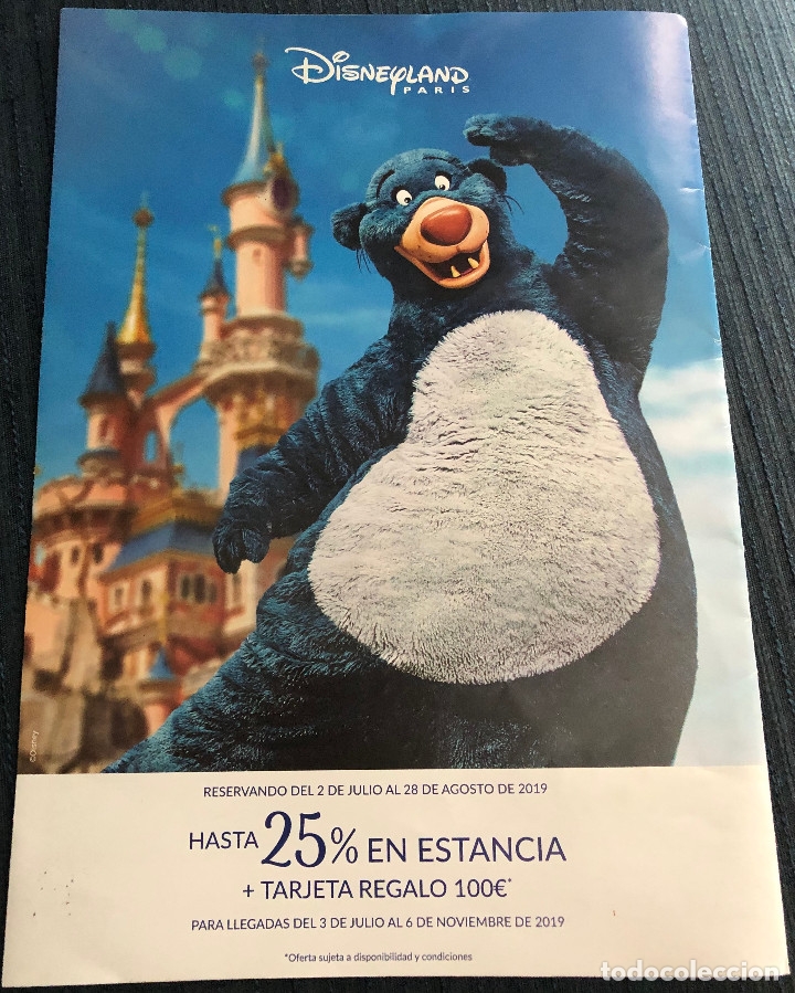 Folhetos de turismo: Folleto tur&iacute;stico de Disneyland Paris. Tama&ntilde;o folio. A&ntilde;o 2019. 8 p&aacute;ginas.