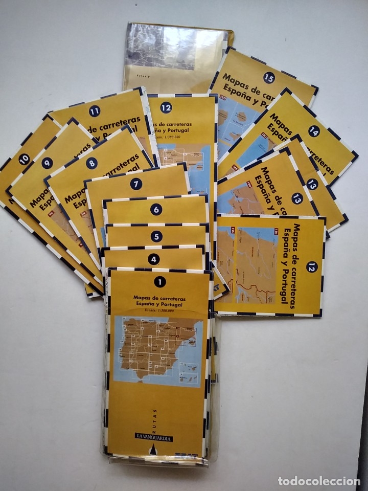 Folletos de turismo: ESTUCHE CON 15 MAPAS DE CARRETERAS DE ESPA&Ntilde;A Y PORTUGAL