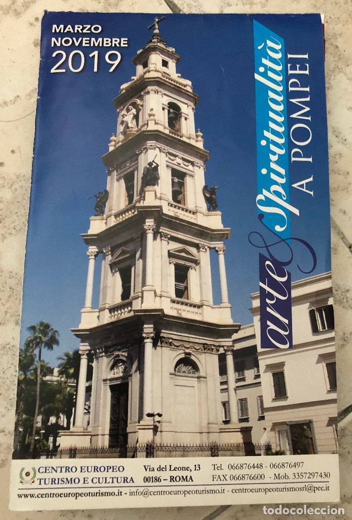 Brochures de tourisme: Mapa tur&iacute;stico desplegable de las ruinas de Pompeya, N&aacute;poles, Italia.