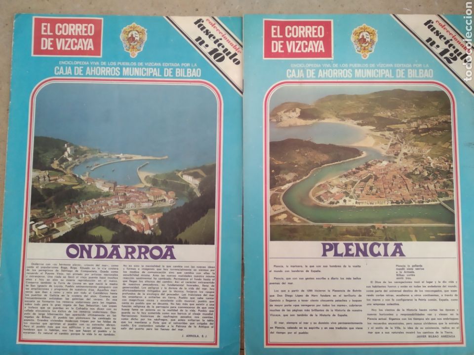 Folletos de turismo: El correo de Vizcaya. Coleccionable gran enciclopedia viva de los pueblos de.vizcaya. 2 fasc&iacute;culos