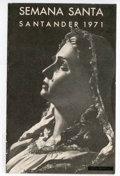Travel Brochures: Santander. Semana Santa 1971, d&iacute;ptico con los horarios de actos lit&uacute;rgicos y procesiones