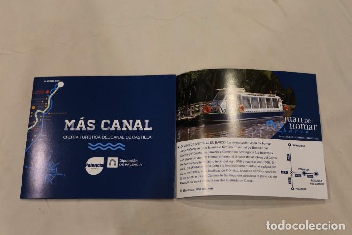 Travel Brochures: CANAL DE CASTILLA-FOLLETO TURISMO-RUTAS CANAL-VIAJES BARCO POR EL CANAL