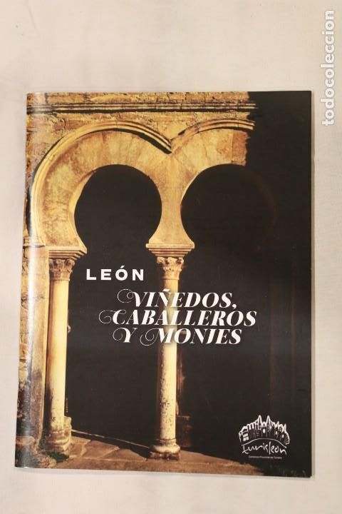 Travel Brochures: LEON VI&Ntilde;EDOS CABALLEROS Y MONJES PRECIOSO FOLLETO ARTE RELIGION TURISMO LEON RUTAS PLANOS