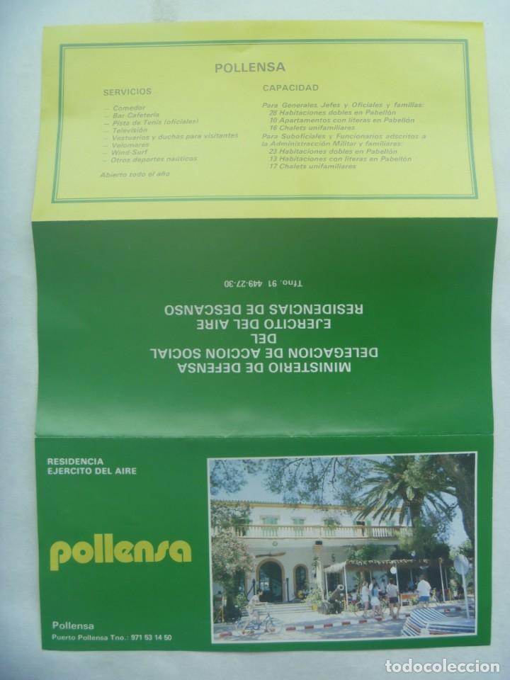 Travel Brochures: FOLLETO PUBLICITARIO DE LA RESIDENCIA DEL EJERCITO DEL AIRE EN POLLENSA
