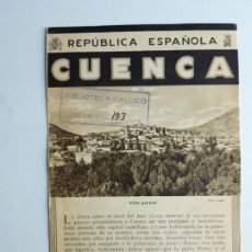 Folletos de turismo: CUENCA FOLLETO TURÍSTICO DE LA REPÚBLICA ESPAÑOLA. Lote 191856441