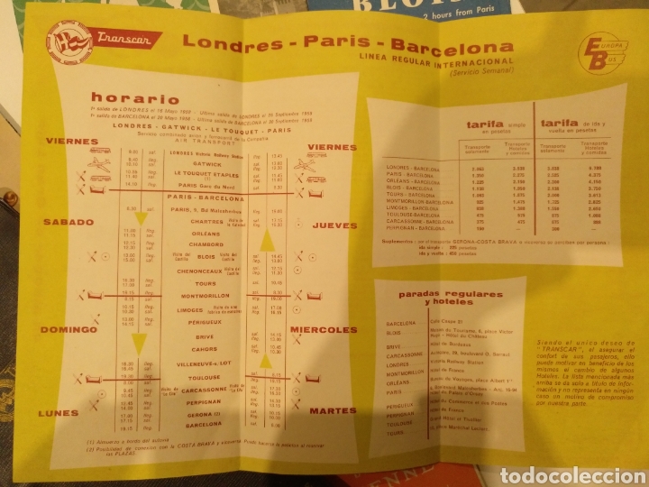Brochures de tourisme: Folletos viaje Transcar a&ntilde;o 1958