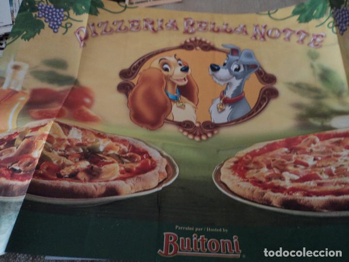 Tourismusbrosch&uuml;ren: SERVILLETA MANTEL DE LA PIZZERIA BELLA NOTTE DISNEYLAND 35 X 26 CM