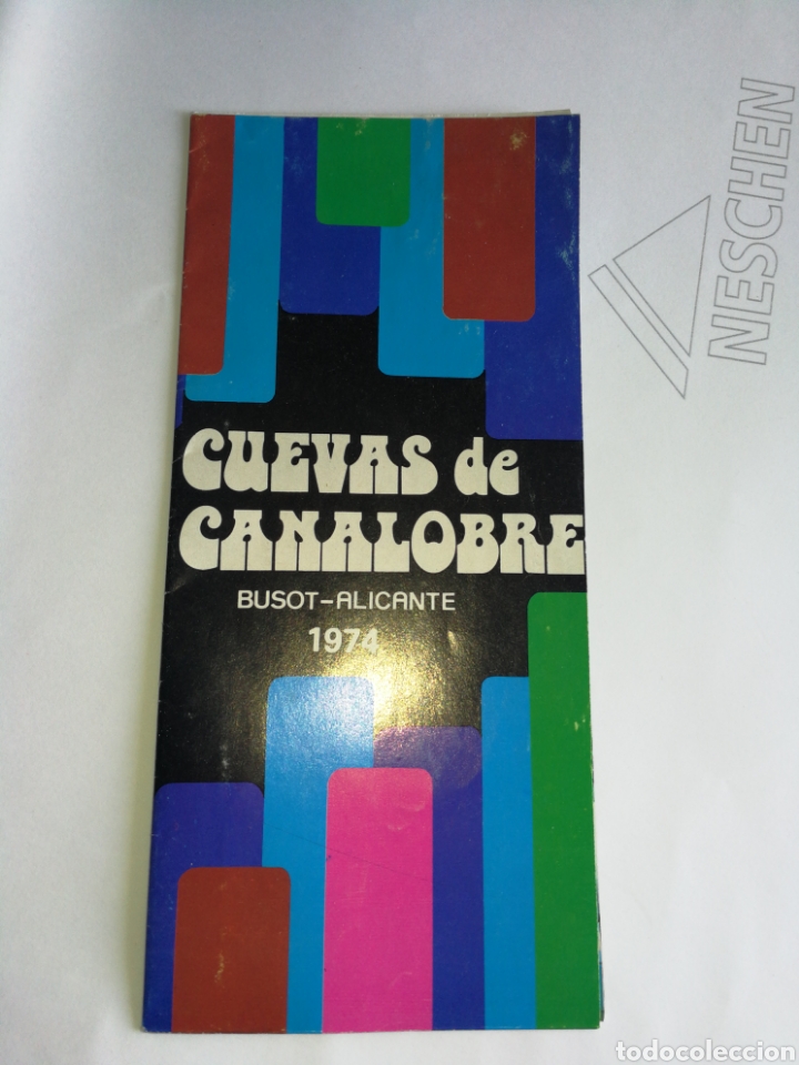 Travel Brochures: FOLLETO BUSOT, ALICANTE 1974,CUEVAS CANALOBRE