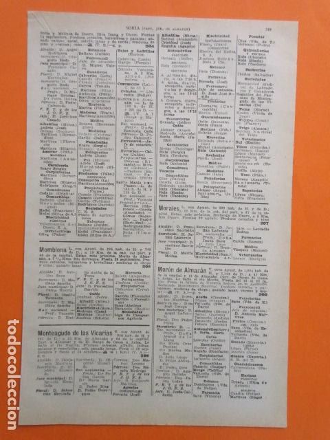 Folletos de turismo: SORIA 1947 MONBLONA MONTEAGUDO DE LAS VICARIAS MORALES MORON DE ALMAZAN NAFRIA LA LLANA NEPAS NOLAY