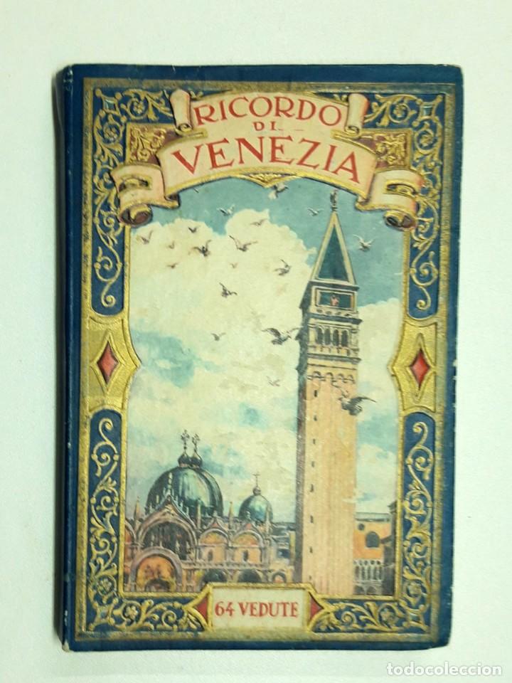 Travel Brochures: Ricordo di Venezia, Folleto Tur&iacute;tico Souvenir, Cuadernillo con 64 fotograf&iacute;as, a&ntilde;os 20-30