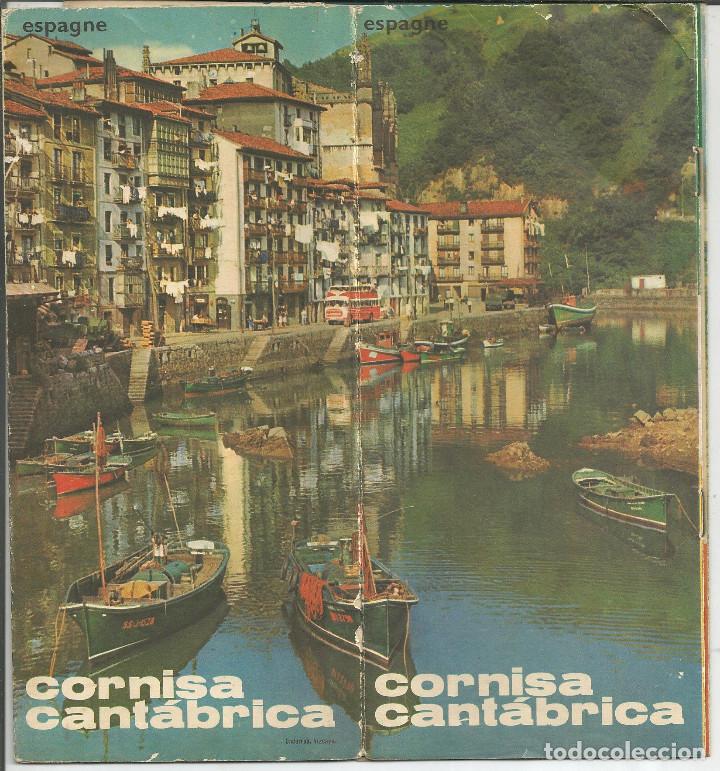 Brochures de tourisme: CORNISA CANT&Aacute;BRICA - FOLLETO TURISMO, A&Ntilde;O 1965 - CON MAPA
