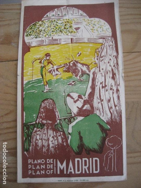 Folletos de turismo: Madrid y Cercanias, Excursiones. Viajes Conde. 1956. Con plano de Madrid