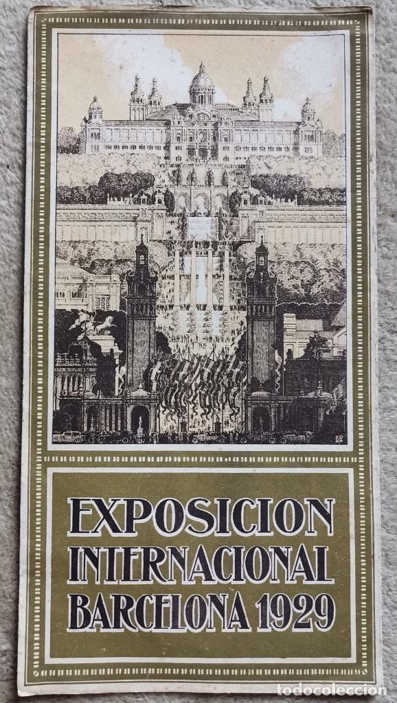 Tourismusbrosch&uuml;ren: Folleto Internacional Barcelona 1929 - bonito dibujo vista general de la exposici&oacute;n