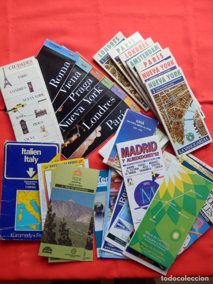 Folhetos de turismo: mapas planos gu&iacute;as de ciudades folletos turisticos gran lote variado 33 items a&ntilde;os 90 principalmente