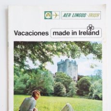 Folletos de turismo: CATÁLOGO PUBLICITARIO DE LA AEROLÍNEA AER LINGUS - IRISH VACACIONES MADE IN IRELAND. Lote 204968951