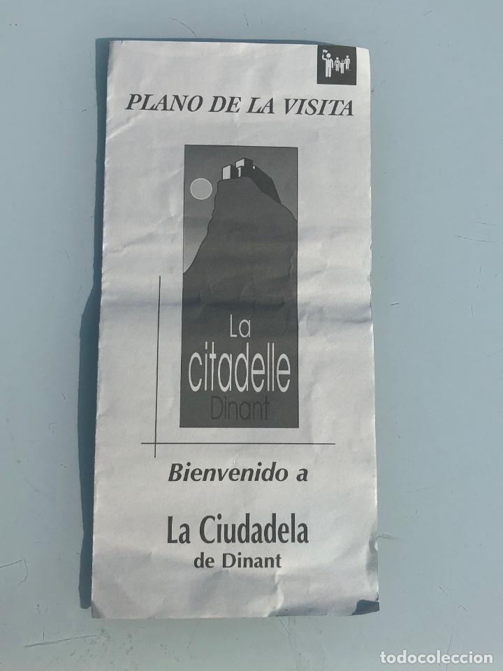 Folletos de turismo: PLANO DE LA VISITA A LA CIUDADELA DE DINANT, VALONIA, BELGICA, LA CITADELLE, EN ESPA&Ntilde;OL