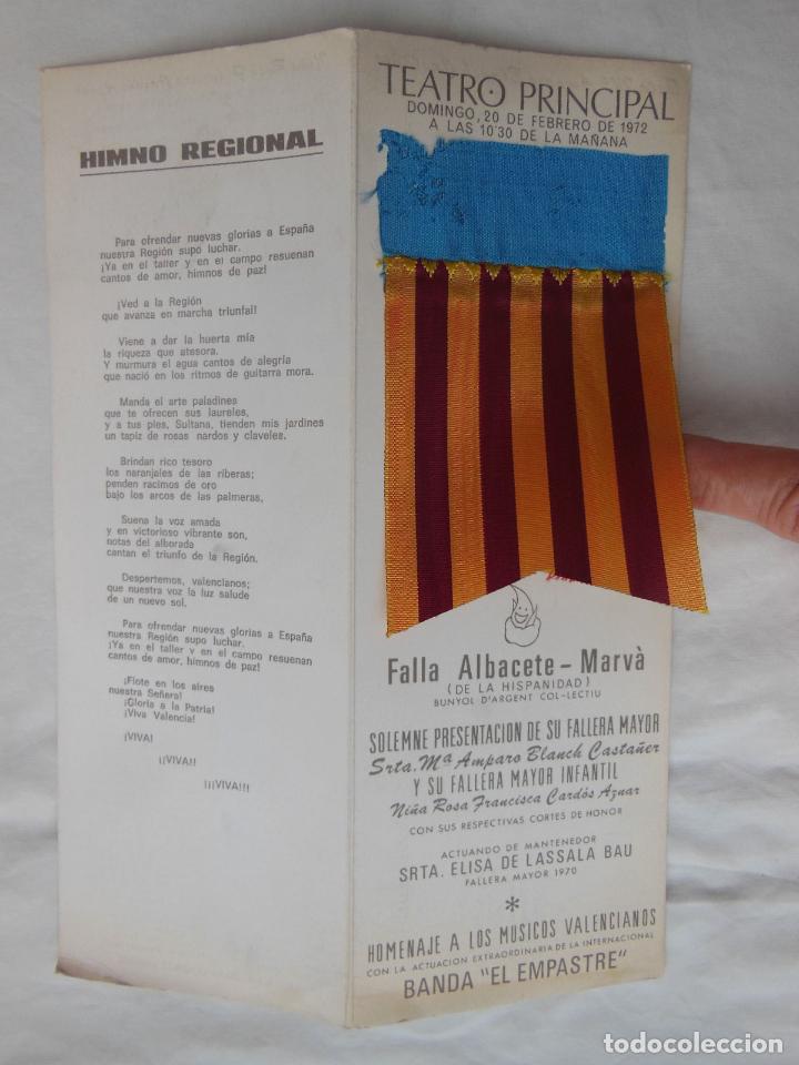 Folletos de turismo: FALLA ALBACETE - MARV&Agrave; 1972. TEATRO PRINCIPAL.