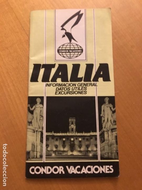 Folletos de turismo: Folleto tur&iacute;stico Italia C&oacute;ndor a&ntilde;os 80