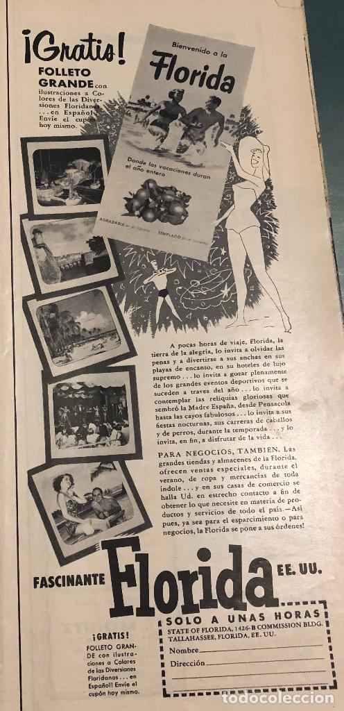 Travel Brochures: Publicidad de prensa de turismo en Florida, USA. Original a&ntilde;o 1954. 14 x 35 cm. Buen estado.