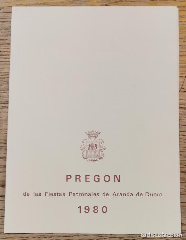 Tourismusbrosch&uuml;ren: Preg&oacute;n de las fiestas Patronales de Aranda de Duero - A&ntilde;o 1980