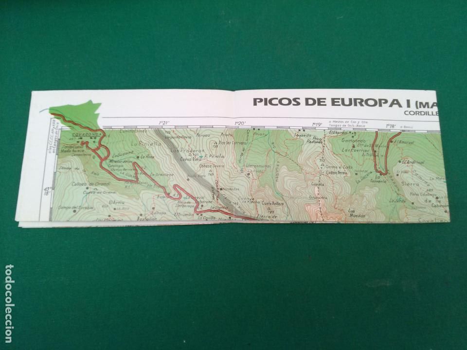 Folhetos de turismo: PICOS DE EUROPA I - MACIZO OCCIDENTAL/ CORNION - CONSEJO SUPERIOR GEOGRAFICO 1992 - MAPA DESPLEGABLE
