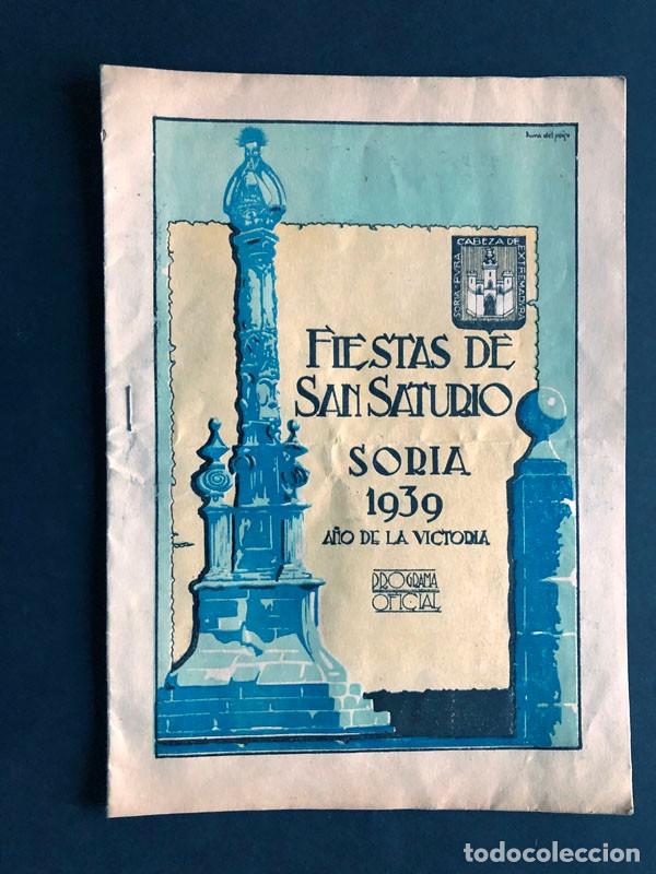 Soria año 1939 / programa fiestas de san saturi - Vendido en Venta