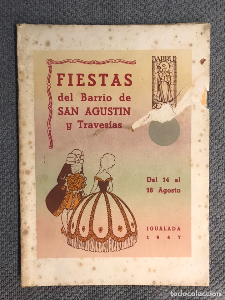 Folletos de turismo: IGUALADA. Fiestas del Barrio de San Agust&iacute;n y Traves&iacute;as. Agosto de 1947.