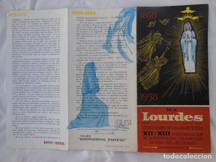 Folhetos de turismo: ID A LOURDES. CENTENARIO DE LAS APARICIONES 1858 - 1958