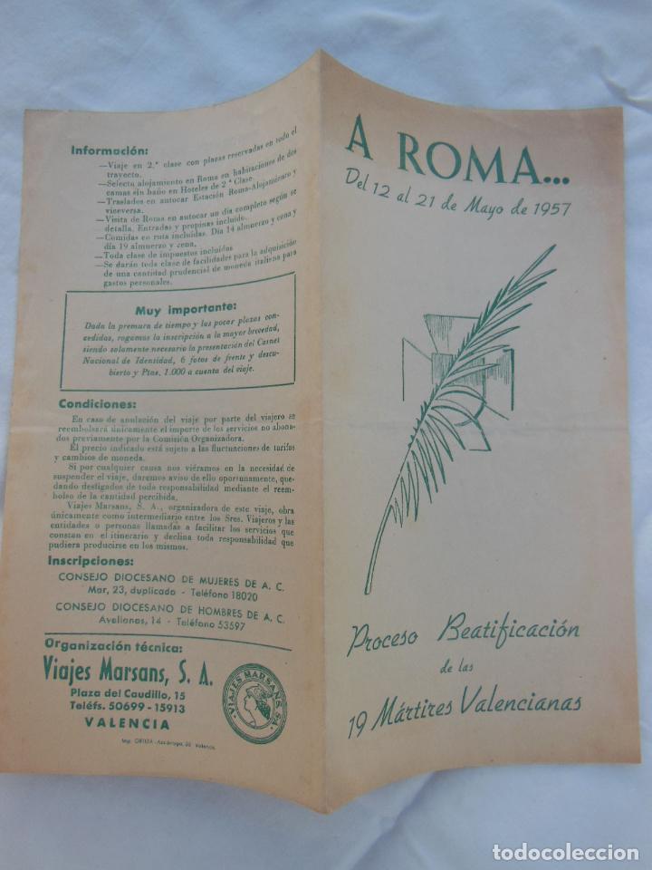 Folhetos de turismo: A ROMA&hellip;PROCESO BEATIFICACI&Oacute;N DE LAS 19 M&Aacute;RTIRES VALENCIANAS 1957