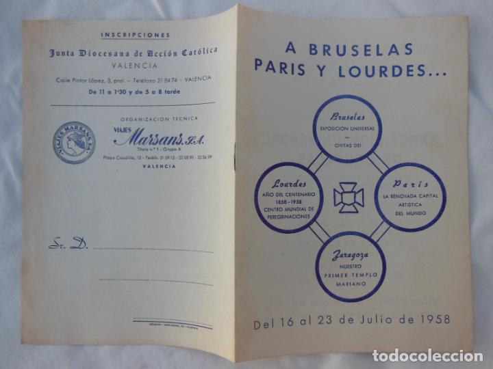 Folhetos de turismo: A BRUSELAS, PARIS Y LOURDES 1958