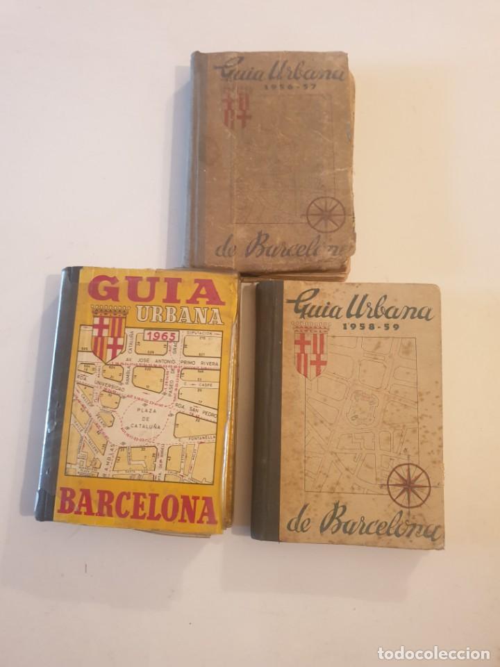 Tourismusbrosch&uuml;ren: 3 GUIA URBANAS BARCELONA 1958-1956-1965