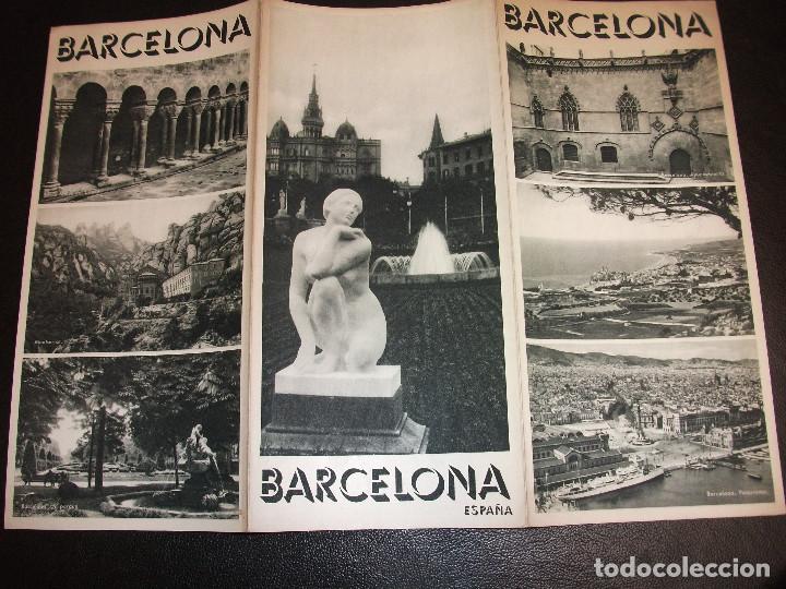 Tourismusbrosch&uuml;ren: BARCELONA FOLLETO DE TURISMO ANTIGUO TRIPTICO