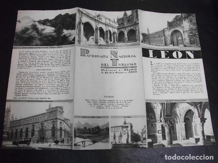 Tourismusbrosch&uuml;ren: LEON FOLLETO DE TURISMO ANTIGUO TRIPTICO