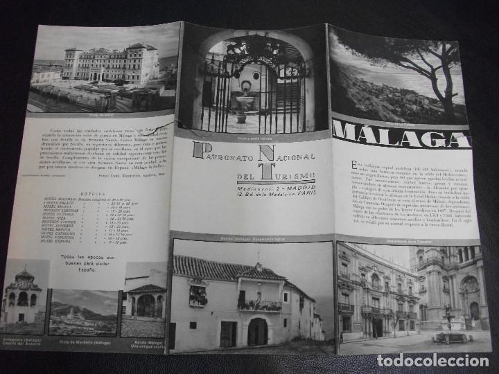 Tourismusbrosch&uuml;ren: MALAGA FOLLETO DE TURISMO ANTIGUO TRIPTICO