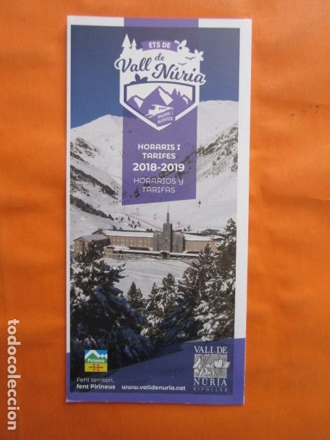 Brochures de tourisme: FOLLETO NURIA 2018 2019 INVIERNO FERROCARRIL GENERALITAT CREMALLERA FUNICULAR LA MOLINA PIRINEO
