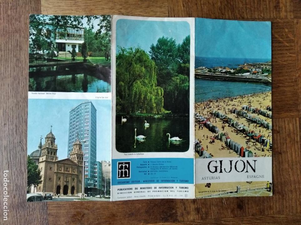 Tourismusbrosch&uuml;ren: GIJON, FOLLETO DE TURISMO ANTIGUO - EN FRANCES
