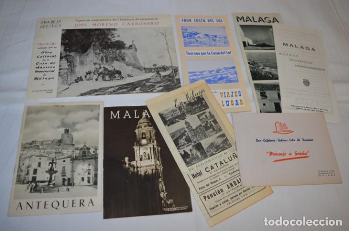 MÁLAGA / LOTE VARIADOS DE FOLLETOS DE TURISMO Y OTROS DOCUMENTOS / AÑOS 50 - ¡MIRA FOTOS/DETALLES! (Coleccionismo - Folletos de Turismo)