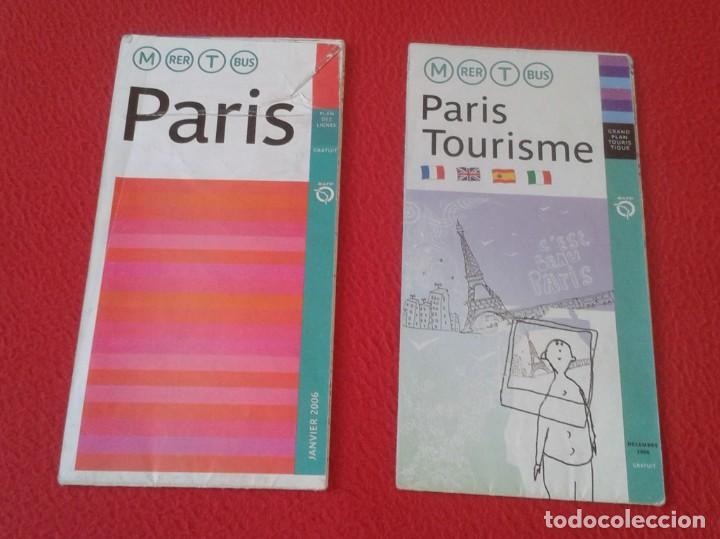Tourismusbrosch&uuml;ren: LOTE DE 2 FOLLETOS M&Aacute;PAS GU&Iacute;AS TUR&Iacute;STICAS PLANOS O SIMIL DE PAR&Iacute;S FRANCIA FRANCE MAP CARTE TOURISM..