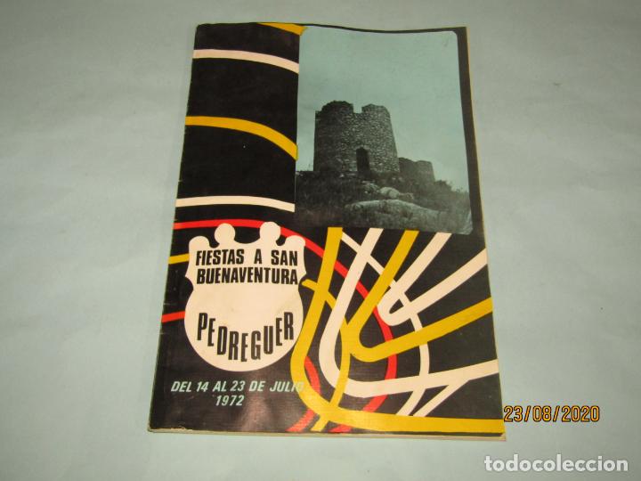 Folletos de turismo: Antiguo Programa de Fiestas a San Buenaventura de PEDREGUER del A&ntilde;o 1972