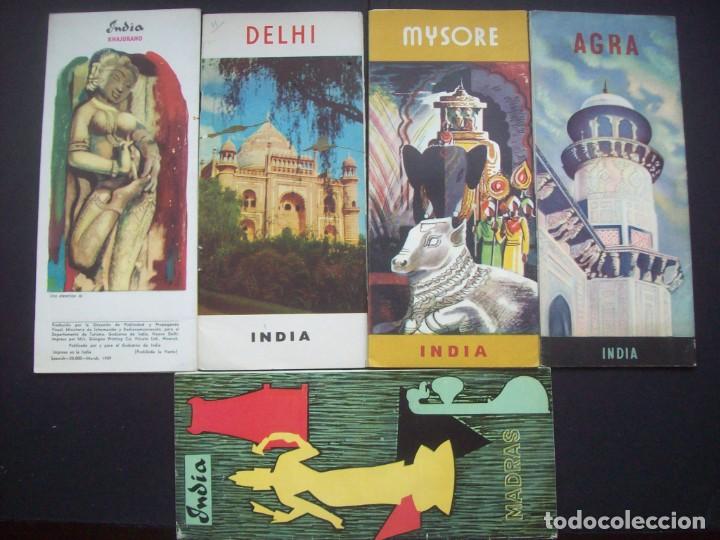 Brochures de tourisme: Lote de 5 folletos turisticos de la India, A&ntilde;os 50 y 60