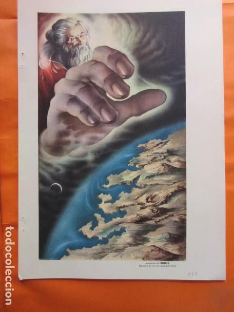 Folhetos de turismo: LAMINA 1956 - MOMENTO DEL GENESIS ESQUEMA DE LAS RIAS GALLEGAS GALICIA