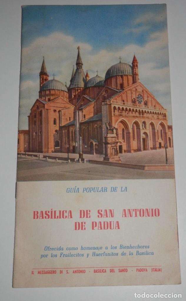 Folletos de turismo: ANTIGUO FOLHETO TURISTICO DE LA BASILICA DE SAN ANTONIO DE PADUA