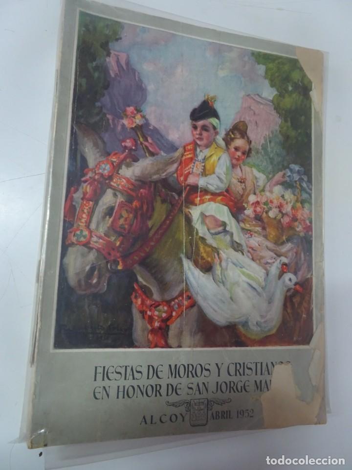 Tourismusbrosch&uuml;ren: ALCOY FIESTAS MOROS Y CRISTIANOS EN HONOR DE SAN JORGE , A&Ntilde;O 1952, VER FOTOS