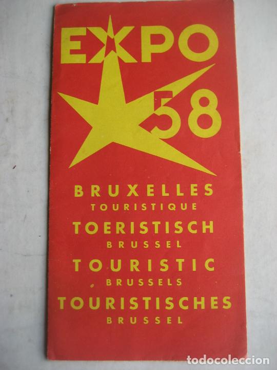 Folletos de turismo: Bruxelles . Expo 58. Mapa de la ciudad 48 x 46 cms. Mecheros Silver Match