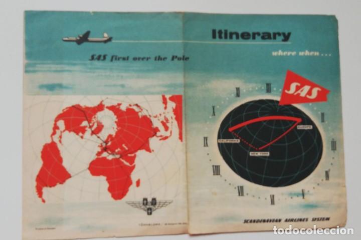 Tourismusbrosch&uuml;ren: ANTIGUO FOLLETO / OLD LEAFLET : SCANDINAVIAN AIRLINES SYSTEM ITINERARY
